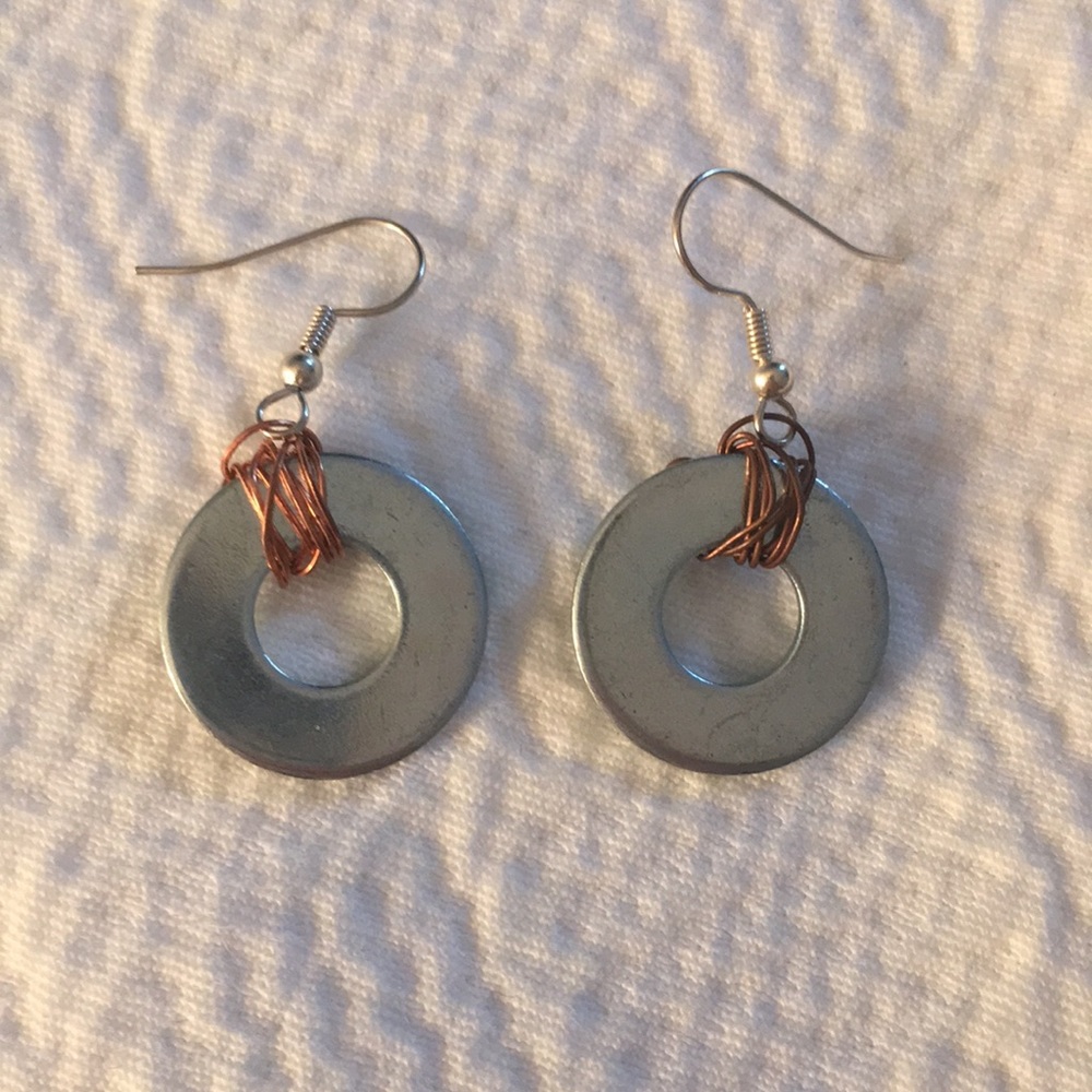 Copper mod earrings